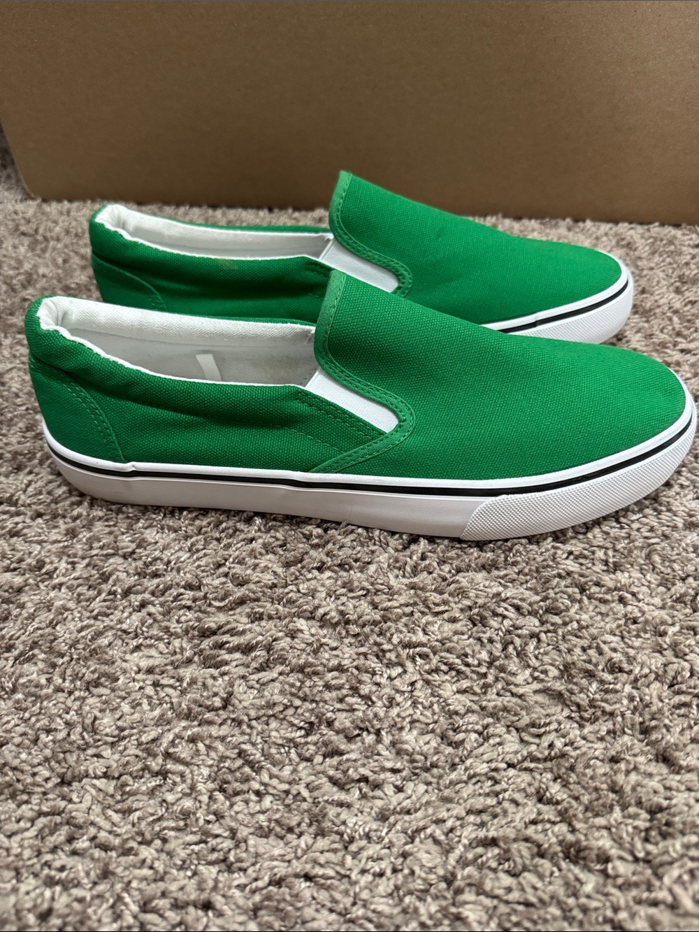 Women’s Green Canvas Slip-On Sneakers